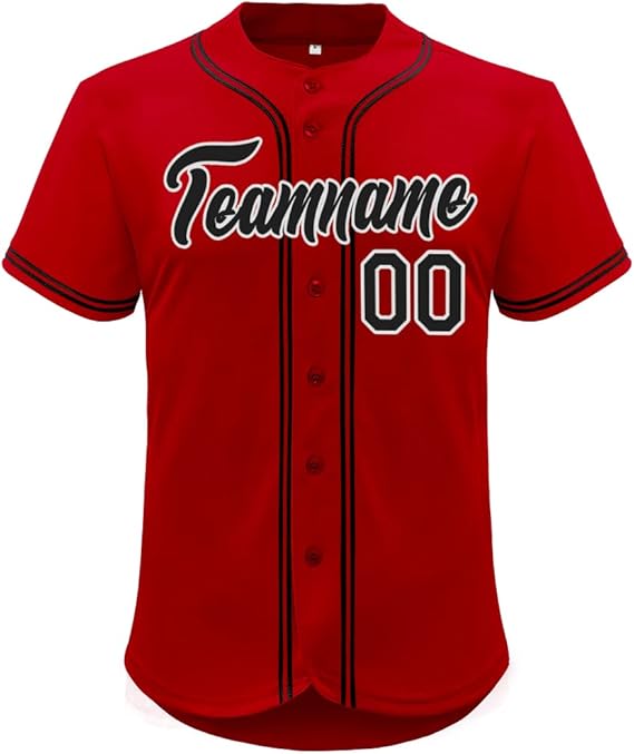 Custom Men Women Youth Baseball Jersey Button Down Sports Tee Stitched or Printed Letter Number Big Size