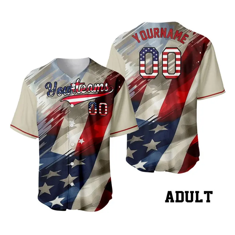 Vintage USA Flag Baseball Jersey, Custom Name Number Jersey, US Independence Jersey, Custom Patriot Baseball Jersey, Baseball Player Gift