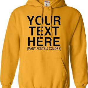 Go All Out Custom Add Your Text Personalized Mens Sweatshirt Hoodie