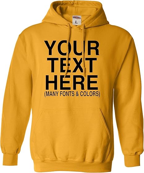 Go All Out Custom Add Your Text Personalized Mens Sweatshirt Hoodie