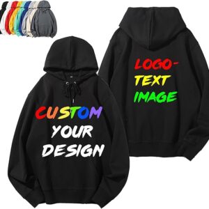 Custom Hoodie Print Any Image Text Logo Design Personality Cotton Hoodie Front and Back Printable for Men Women