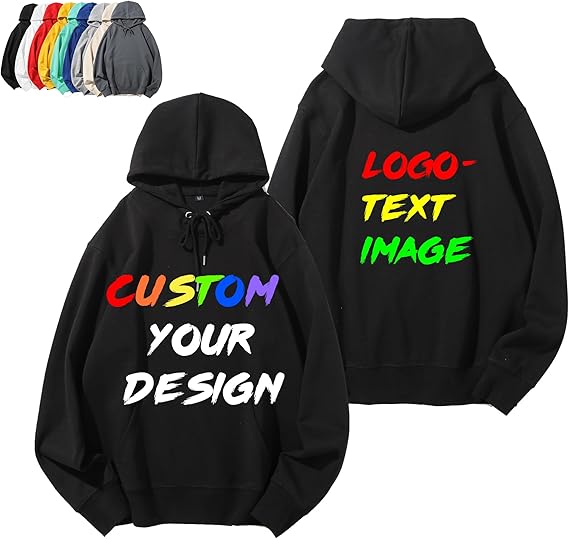 Custom Hoodie Print Any Image Text Logo Design Personality Cotton Hoodie Front and Back Printable for Men Women